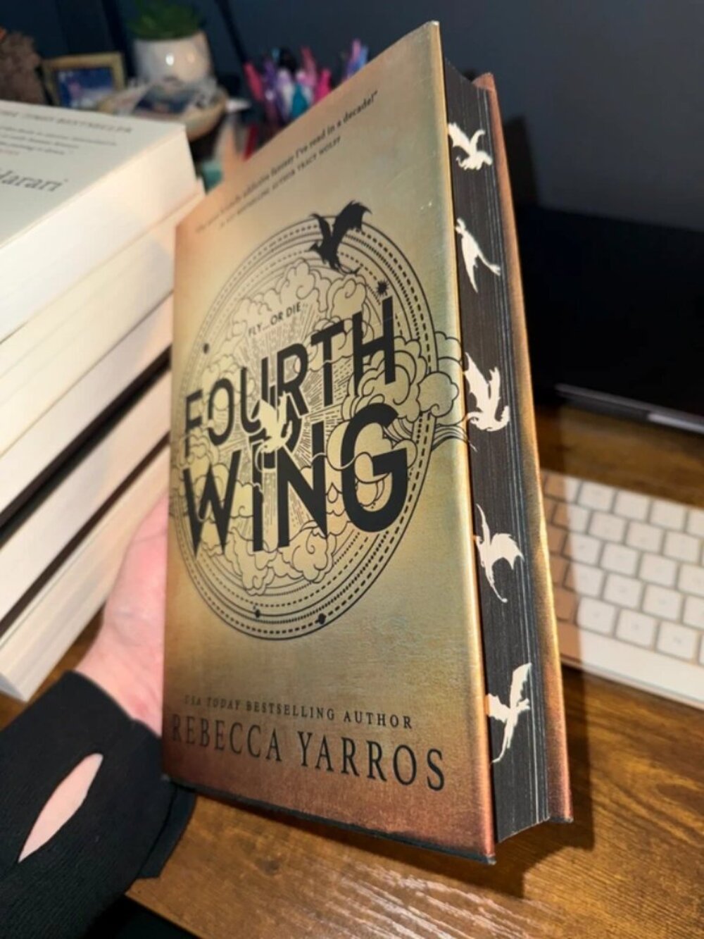 Fourth Wing Rebecca Yarros 1st Edition 1st Printing Dragon Sprayed Edges